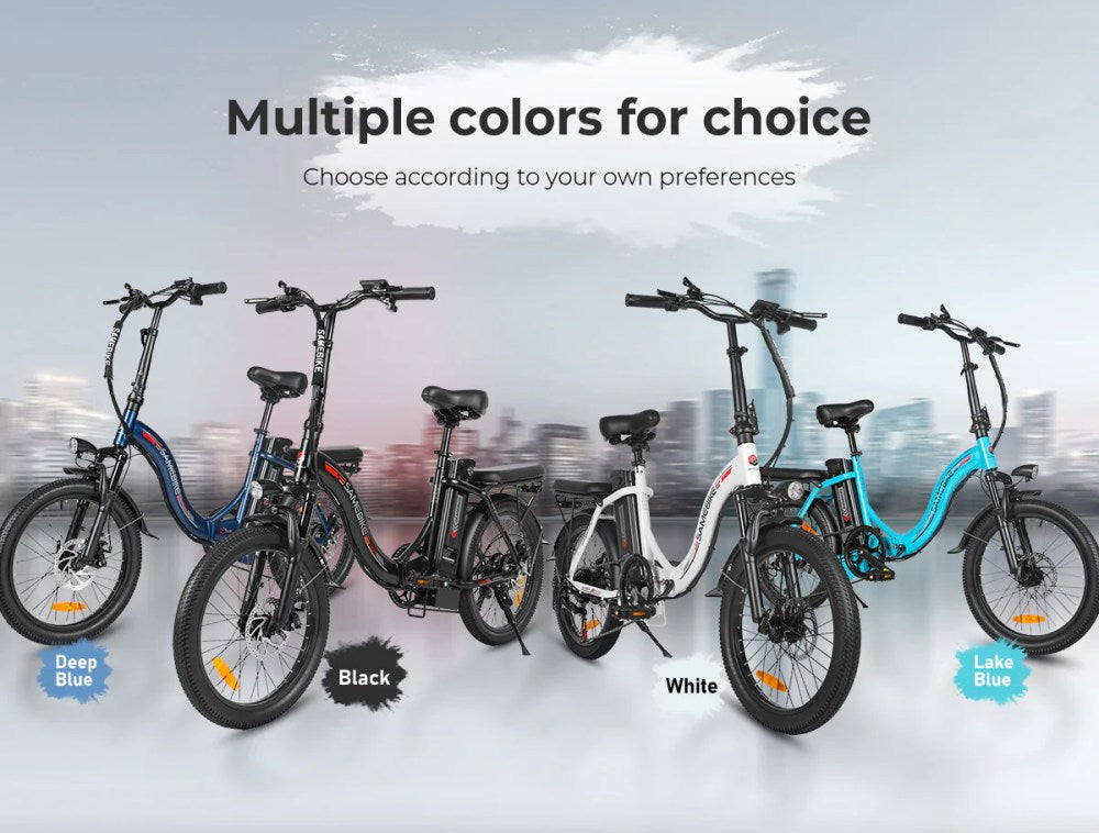 SAMEBIKE C05 Pro 20-Inch Fat Tire E-Bike, 36V 13AH, 500W, LED Lights, SHIMANO 7-Speed