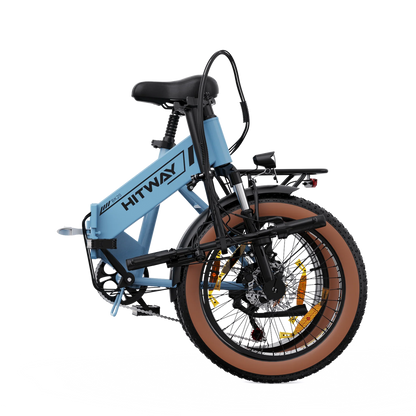 Hitway BK20 2025 Version 250W 20" Fat Tire Foldable Electric Bike 48V 10.4Ah Battery Off-Road City Hybrid