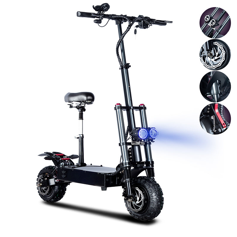 Quickwheel Explorer Folding Electric Scooter – Dual 3000W Motors (6000W Total) 60v 40Ah Samsung Battery, 85km/h Top Speed, 100km Range, High-Performance Adult E-Scooter