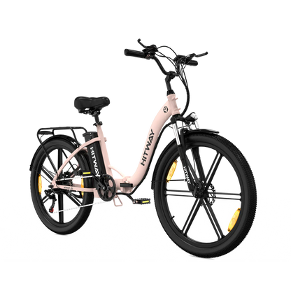 Hitway BK37 2025 Version 250W 26" Step-Through City Electric Bike 36V 10.4Ah Battery Comfortable Urban Cruiser
