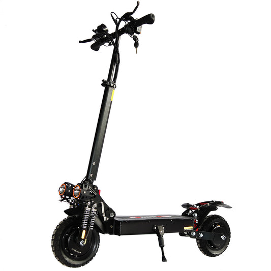 Emanba V-X6 2400W Dual Motor 10" Off-Road Electric Scooter 60km/h 48V 21Ah Foldable Commuter with Front+Rear Suspension