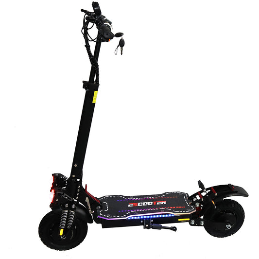 Emanba V-X6 PRO 2400W Dual Motor 10" Off-Road Electric Scooter 60km/h 48V 21Ah Foldable Commuter with Front+Rear Suspension