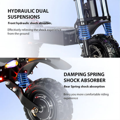 Quickwheel Explorer Folding Electric Scooter – Dual 3000W Motors (6000W Total) 60v 40Ah Samsung Battery, 85km/h Top Speed, 100km Range, High-Performance Adult E-Scooter
