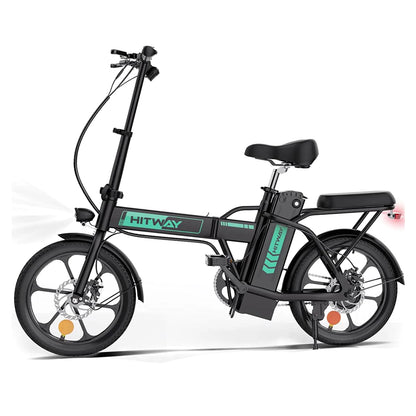 Hitway BK5S 2025 Version 250W 16" Foldable Electric Bike 36V 10.4Ah Battery Long Range Commuter E-Bike