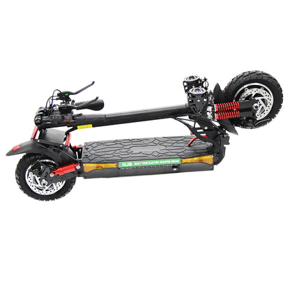 Emanba V-X4 1600W Dual Motor 10" Off-Road Electric Scooter 55km/h 48V 18Ah Foldable Commuter with Front+Rear Suspension