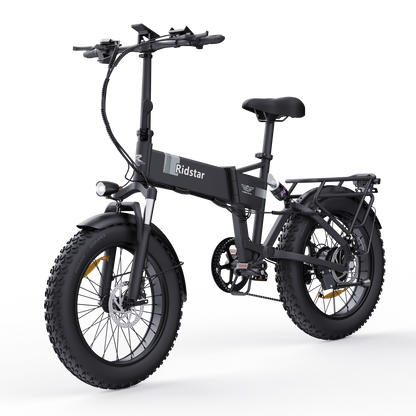 RIDSTAR H20 1000W Fat Tire Foldable Electric Bike – 48V 15Ah Battery, 35-80km Range, Dual Disc Brakes, Full Suspension
