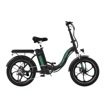 Hitway BK6S 2025 Version 250W 20" Fat Tire Foldable Electric Bike 36V 12Ah Battery Step-Through Cruiser