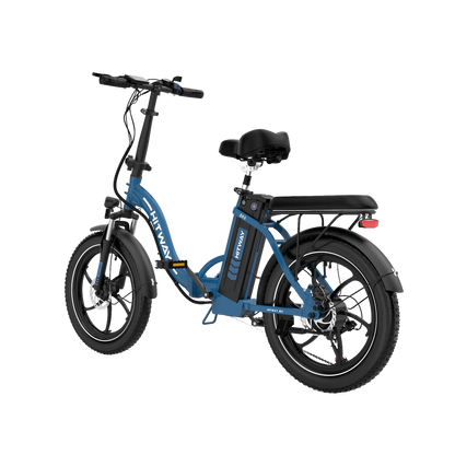 Hitway BK6S 2025 Version 250W 20" Fat Tire Foldable Electric Bike 36V 12Ah Battery Step-Through Cruiser