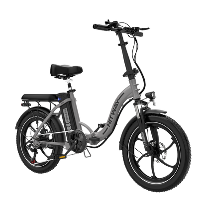 Hitway BK6S 2025 Version 250W 20" Fat Tire Foldable Electric Bike 36V 12Ah Battery Step-Through Cruiser