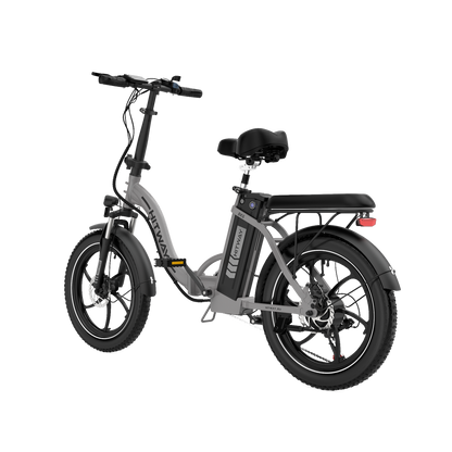 Hitway BK6S 2025 Version 250W 20" Fat Tire Foldable Electric Bike 36V 12Ah Battery Step-Through Cruiser