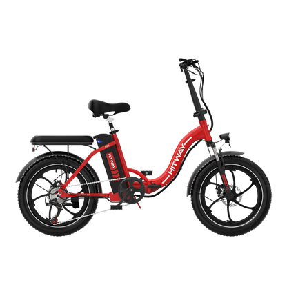 Hitway BK6S 2025 Version 250W 20" Fat Tire Foldable Electric Bike 36V 12Ah Battery Step-Through Cruiser