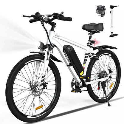 Hitway BK15 2025 Version 250W 26" Electric Mountain Bike 36V 12Ah Battery Front Suspension Spoked Wheels