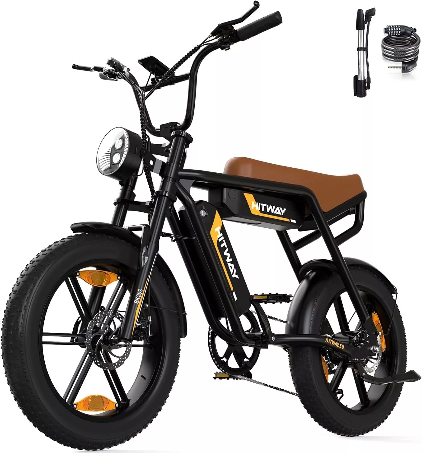 Hitway BK29S 2025 Version 250W 20" Fat Tire Dual Battery E-Bike 48V 13Ah*2 Integrated Wheel Long Range Beast