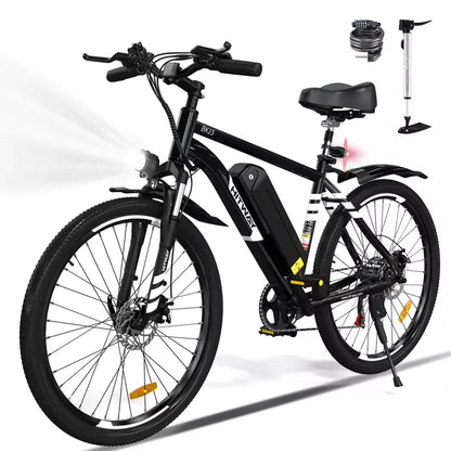 Hitway BK15 2025 Version 250W 26" Electric Mountain Bike 36V 12Ah Battery Front Suspension Spoked Wheels